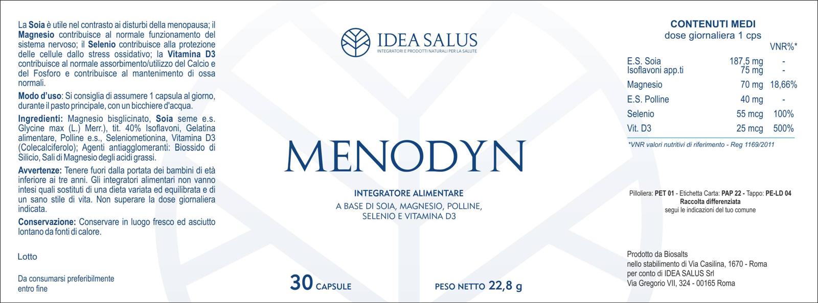 MENODYN - Integratore alimentare IDEA SALUS - Contro i Disturbi della Menopausa